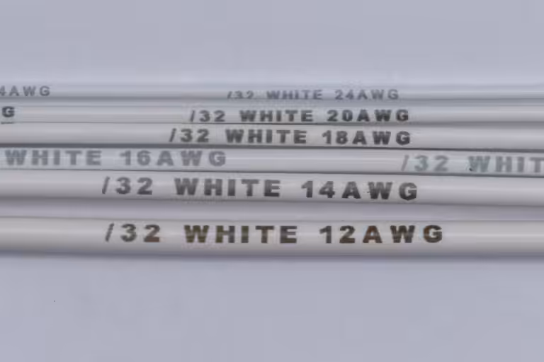 M22759/32 White Wire Laser Marking Sample